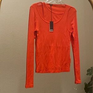 MONROW Long Sleeve Tee With Layered Tank & Chest Cutout Size S